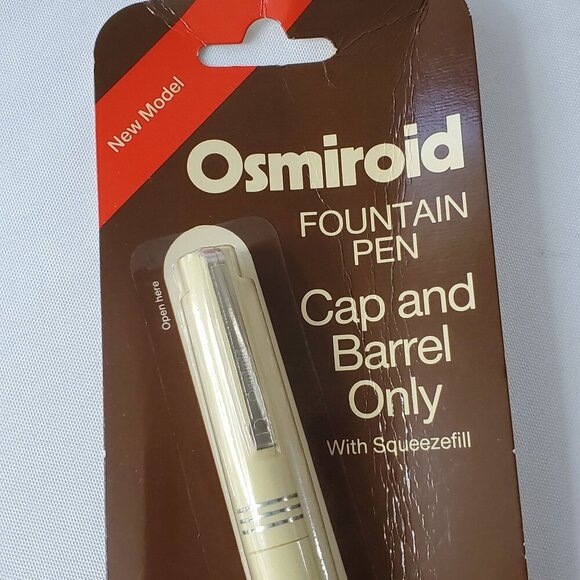 Vintage Osmiroid Fountain Pen, Cap & Barrel Only With Squeezefill White - Picture 2 of 9